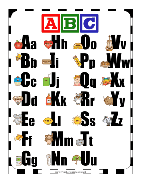 Alphabet Chart Teachers Printable