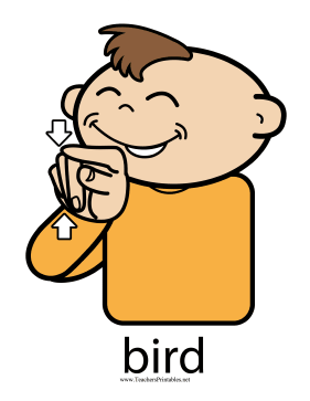 Bird Sign Color Teachers Printable