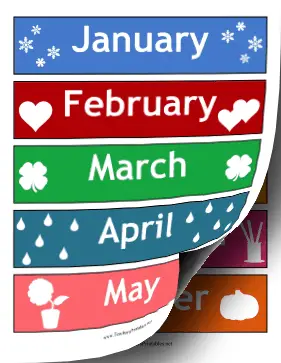 Calendar Months Illustrated Teachers Printable