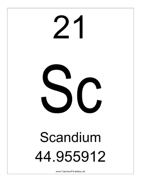 Scandium Teachers Printable