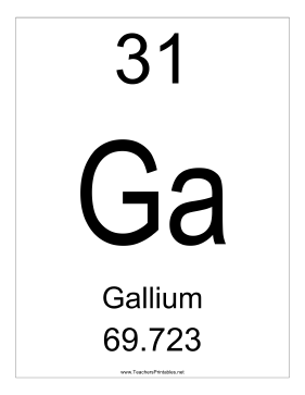 Gallium Teachers Printable
