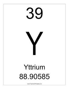 Yttrium Teachers Printable
