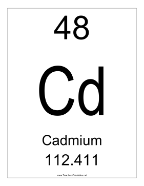 Cadmium Teachers Printable