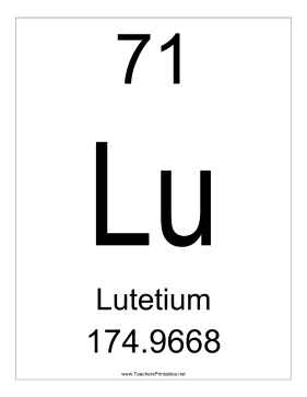 Lutetium Teachers Printable