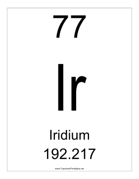 Iridium Teachers Printable