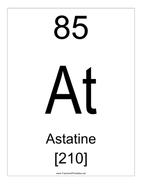 Astatine Teachers Printable