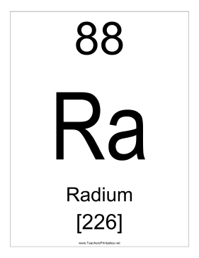 Radium Teachers Printable