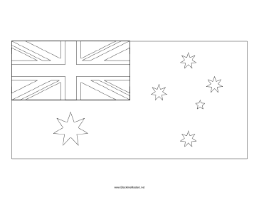 Flag of Australia Blackline Master Teachers Printable
