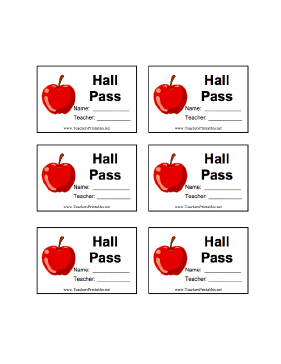 Hall Pass With Name Teachers Printable