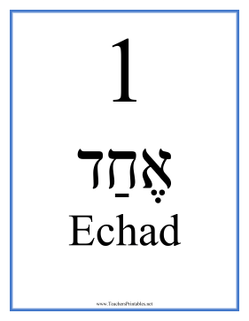Hebrew 1 Masculine Teachers Printable