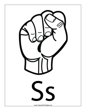 Letter S-Outline-With Label Teachers Printable