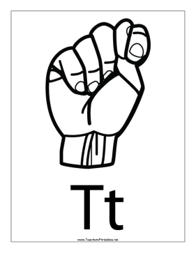 Letter T-Outline-With Label Teachers Printable