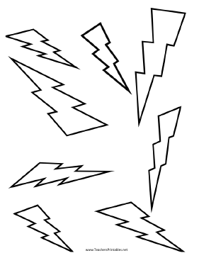 Lightning Shape Templates Teachers Printable
