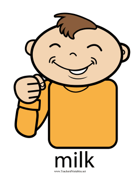 Milk Sign Color Teachers Printable