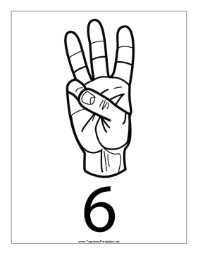 Number 6-Outline-With Label Teachers Printable