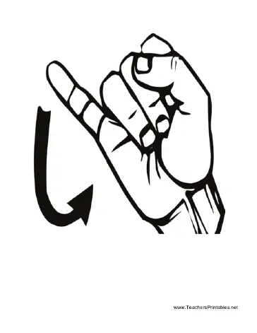Sign Language J Teachers Printable