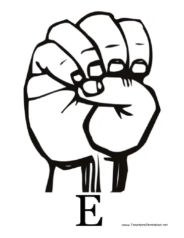 Sign Language with E Teachers Printable