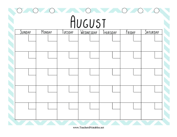 Teacher Organization Binder Calendar August Teachers Printable
