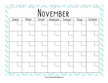 Teacher Organization Binder Calendar November Teachers Printable