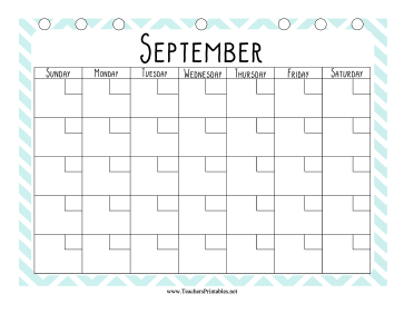 Teacher Organization Binder Calendar September Teachers Printable