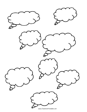 Thought Cloud Templates Teachers Printable