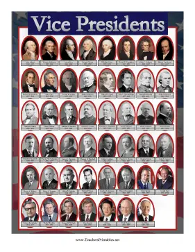 US Vice Presidents Chart Teachers Printable