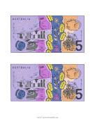 AUD Five Dollar Note Reverse