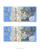 AUD Ten Dollar Note Obverse