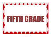 Fifth Grade Sign