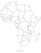 Blackline Map of Africa