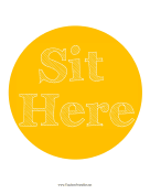 Sit Here Circle Yellow