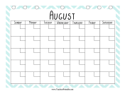Teacher Organization Binder Calendar August