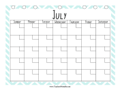 Teacher Organization Binder Calendar July