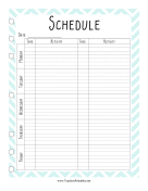 Teacher Organization Binder Weekly Schedule