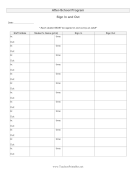 After School Program Sign In Out Sheet teachers printables