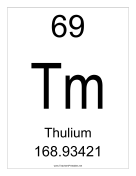 Thulium teachers printables