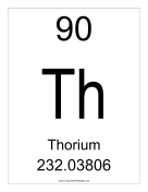 Thorium teachers printables