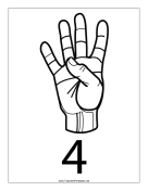Number 4-Outline-With Label teachers printables