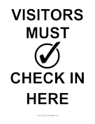School Visitor Check In Sign teachers printables