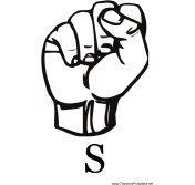Sign Language with S teachers printables
