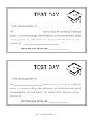 Standardized Test Day Reminder teachers printables