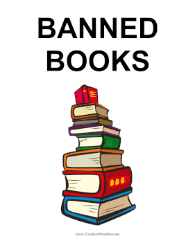 Banned Books Sign Teachers Printable