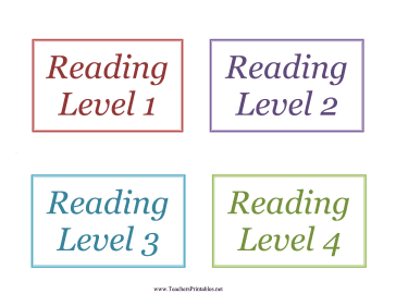 Book Bin Labels Reading Levels Teachers Printable