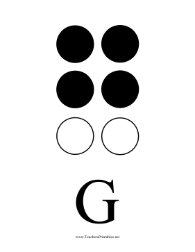 Braille G Teachers Printable