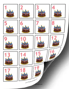 Calendar Dates Birthday Cake Teachers Printable