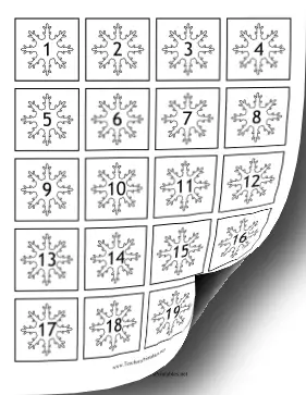 Calendar Dates Snowflakes Teachers Printable