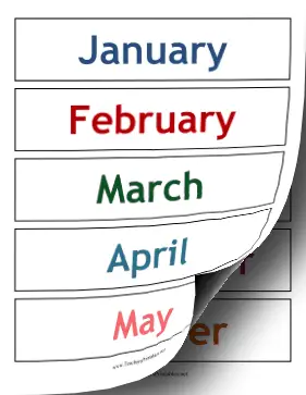 Calendar Months Color Teachers Printable