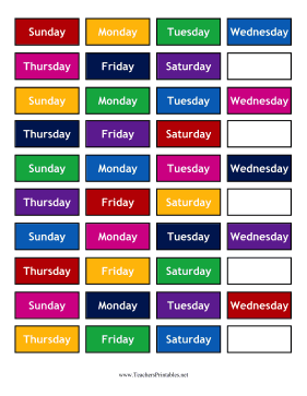 Calendar Small Weekdays Background Teachers Printable