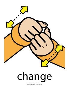 Change Sign Color Teachers Printable