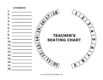 Circular Seating Chart Teachers Printable